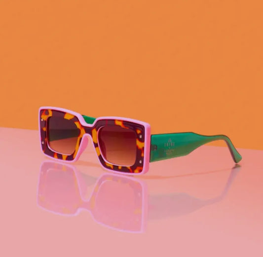 Retro Tortoise Colorblock Sunglasses