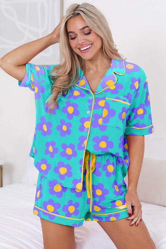 Hippy Purple Sunflower Pajama Set