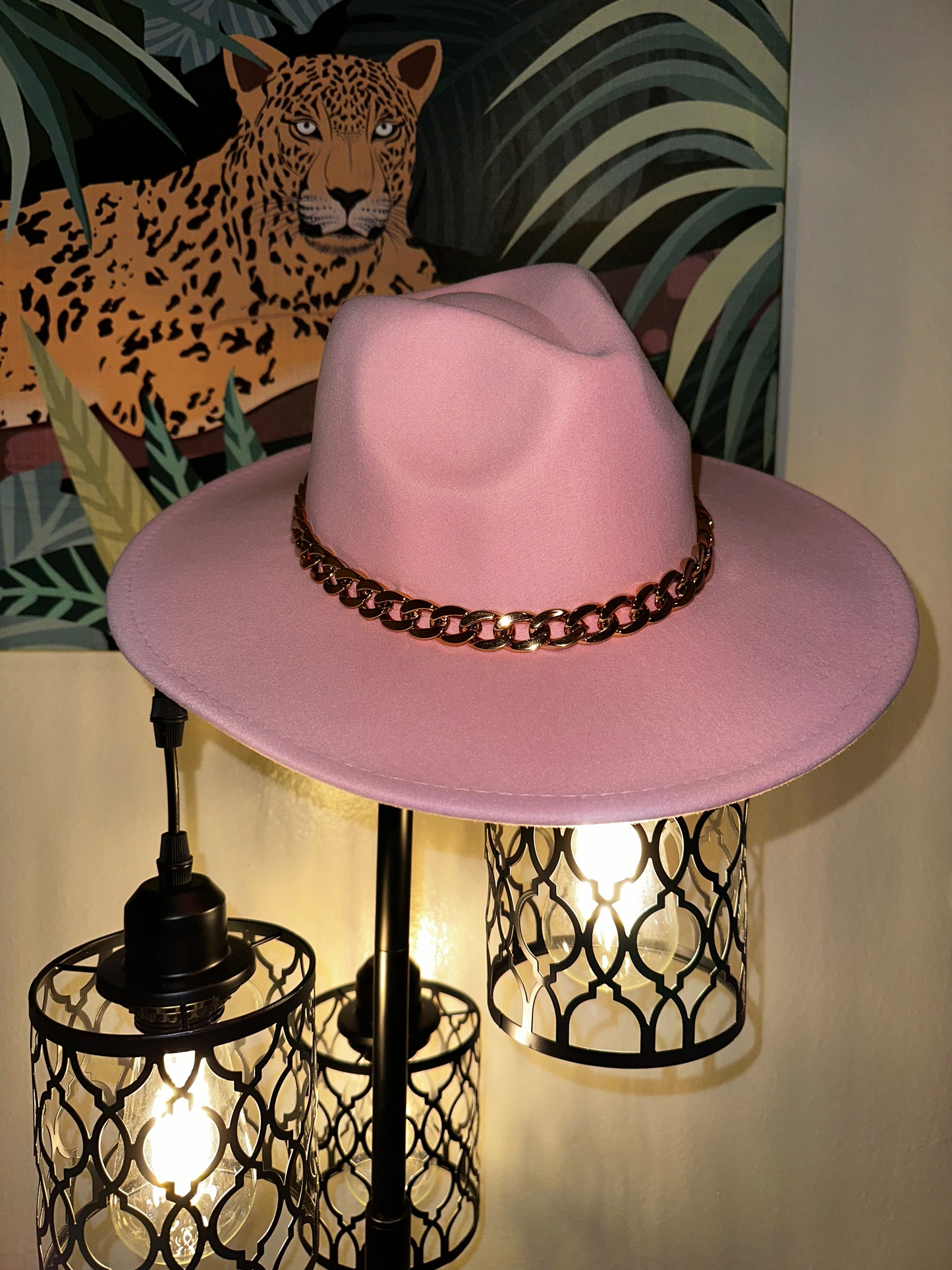 Vintage Fedora With Gold Chain