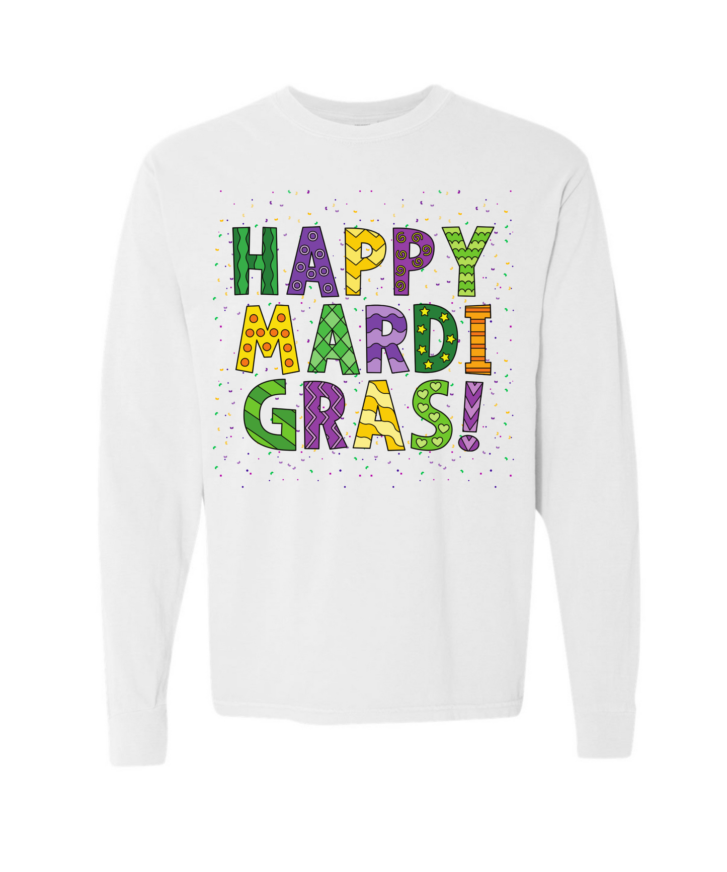 Happy Mardi Gras Long Sleeve Tee